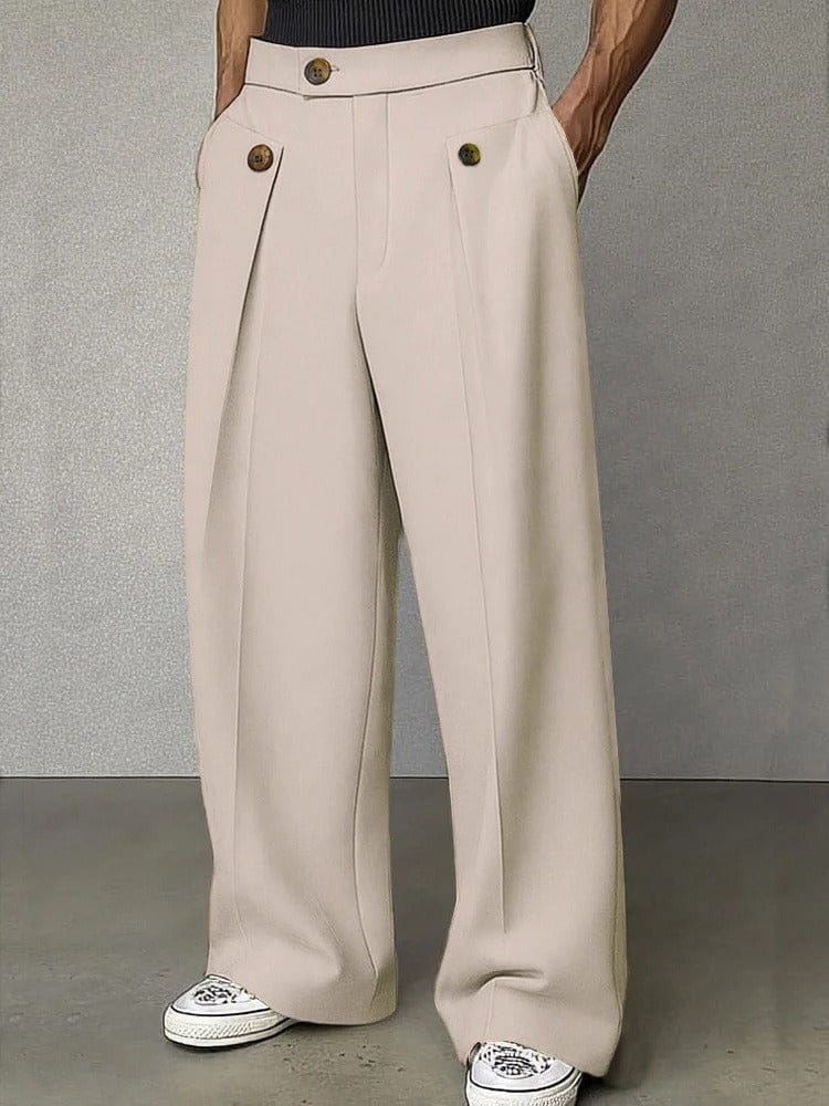 FEDERICO™ | Pantaloni a pieghe con bottoni