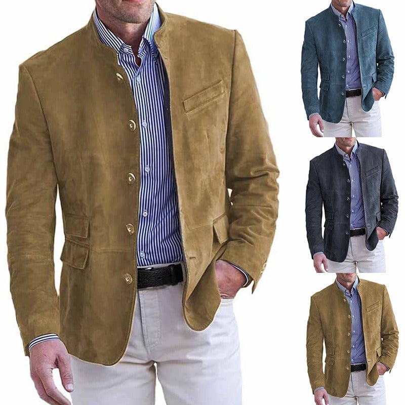 FEDERICO™ | Blazer in camoscio con colletto rialzato