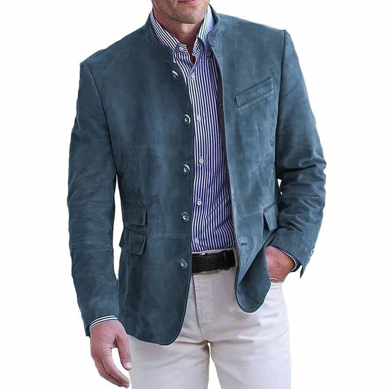 FEDERICO™ | Blazer in camoscio con colletto rialzato