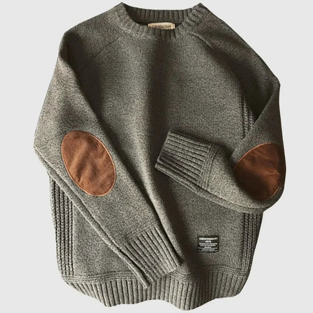 FEDERICO™ | Maglione uomo in lana e cotone – toppe sui gomiti