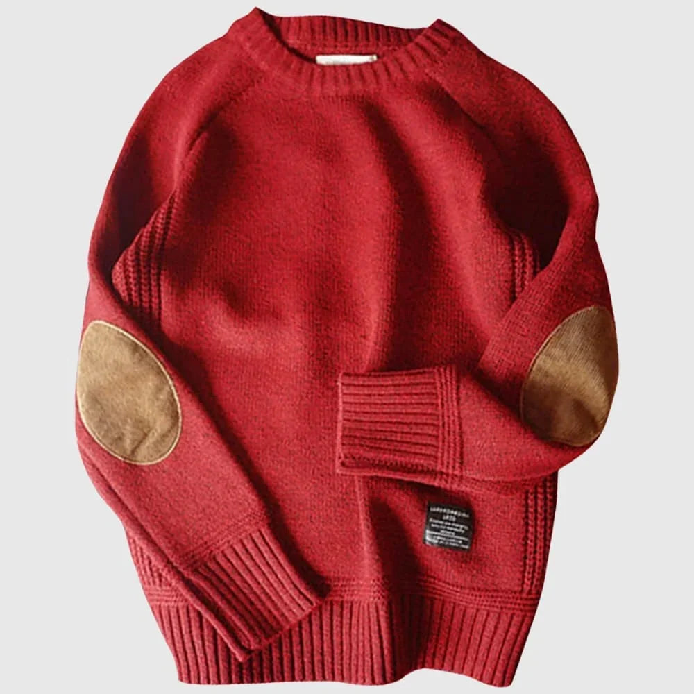 FEDERICO™ | Maglione uomo in lana e cotone – toppe sui gomiti