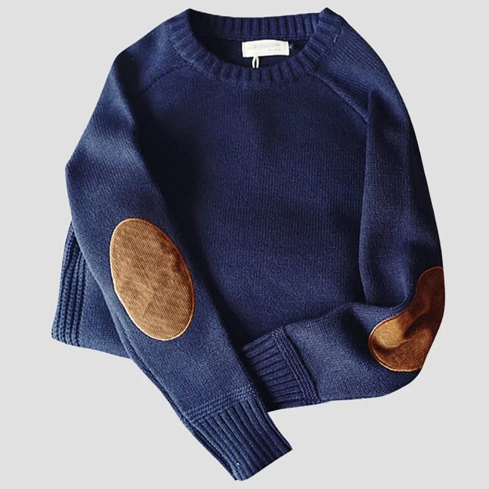 FEDERICO™ | Maglione uomo in lana e cotone – toppe sui gomiti
