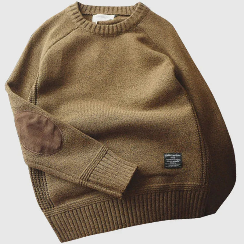 FEDERICO™ | Maglione uomo in lana e cotone – toppe sui gomiti