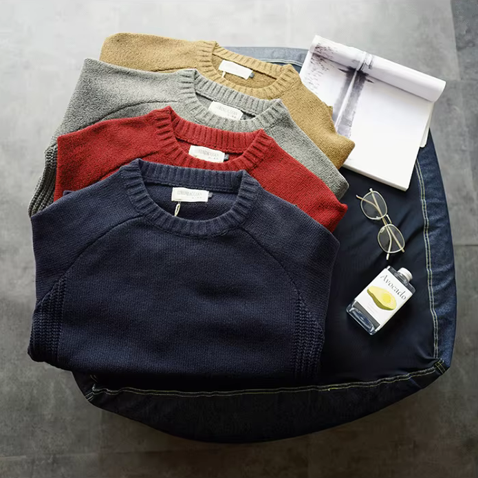 FEDERICO™ | Maglione uomo in lana e cotone – toppe sui gomiti