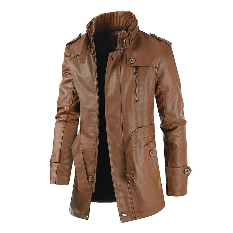 FEDERICO™ | Elegante giacca biker lunga in pelle