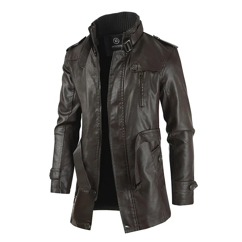 FEDERICO™ | Elegante giacca biker lunga in pelle