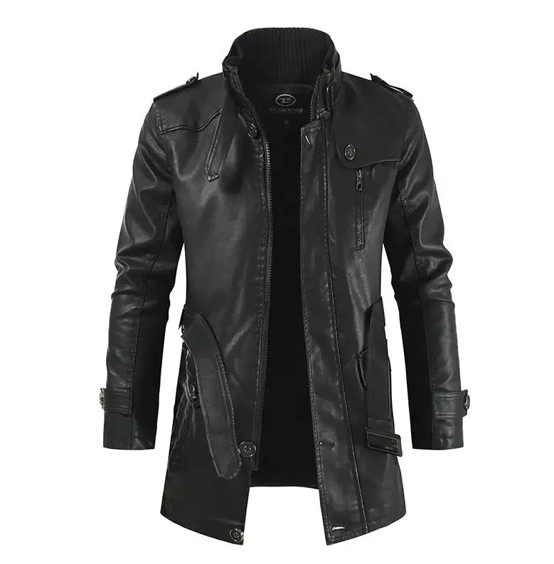 FEDERICO™ | Elegante giacca biker lunga in pelle