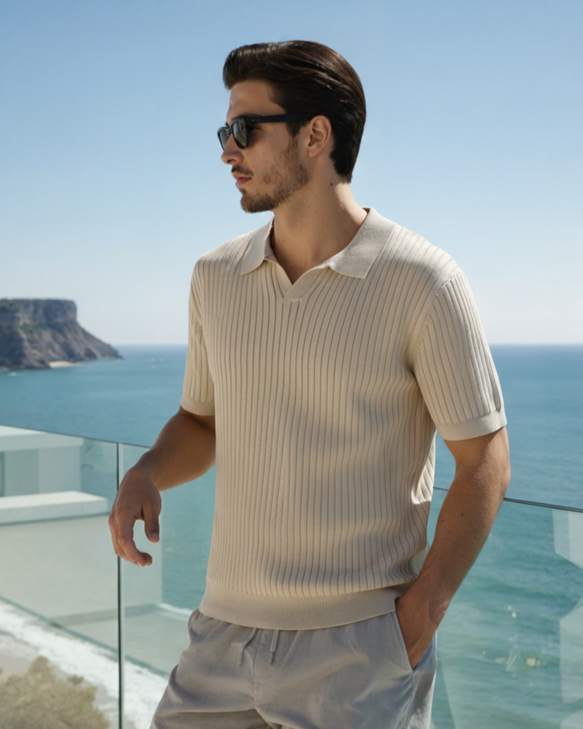 FEDERICO™ | Polo in maglia a coste con colletto classico