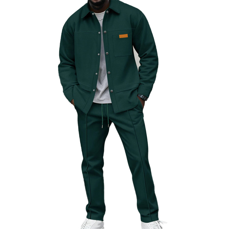 FEDERICO™ | Completo con giacca e pantaloni in maglia a nido d’ape