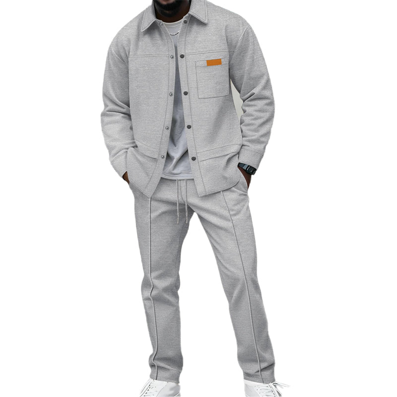 FEDERICO™ | Completo con giacca e pantaloni in maglia a nido d’ape