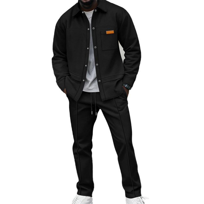 FEDERICO™ | Completo con giacca e pantaloni in maglia a nido d’ape