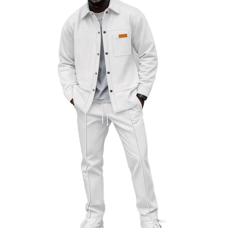 FEDERICO™ | Completo con giacca e pantaloni in maglia a nido d’ape