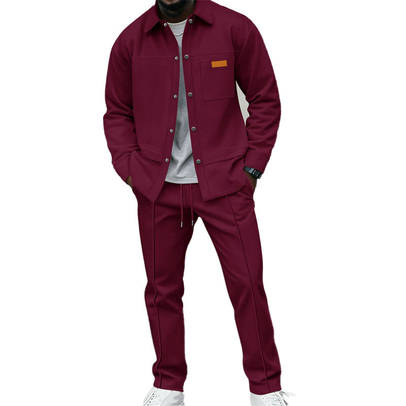 FEDERICO™ | Completo con giacca e pantaloni in maglia a nido d’ape