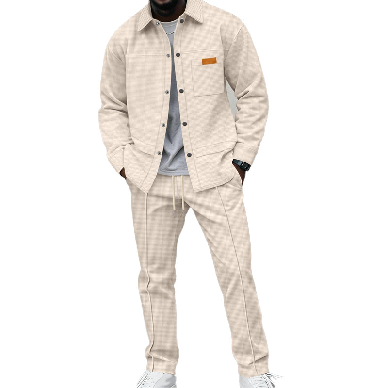 FEDERICO™ | Completo con giacca e pantaloni in maglia a nido d’ape