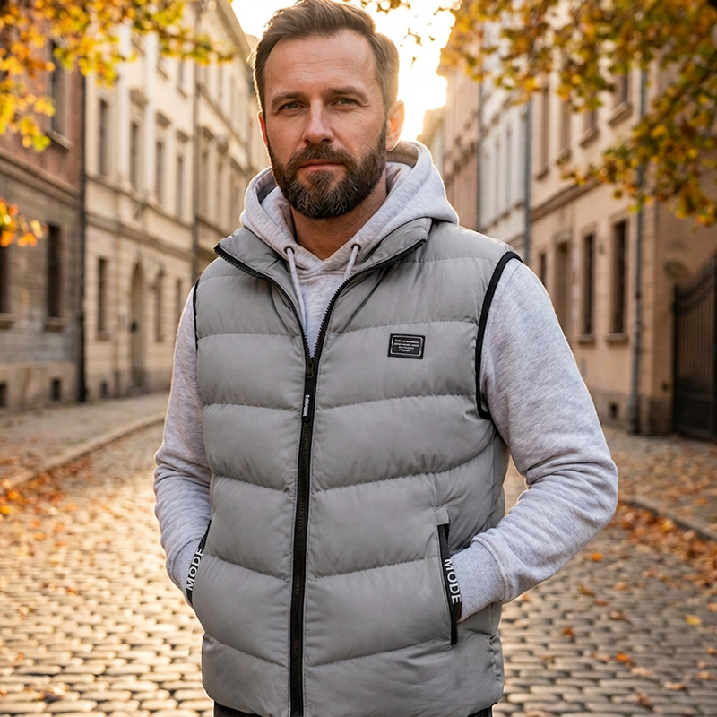FEDERICO™ | Gilet trapuntato da uomo con collo alto
