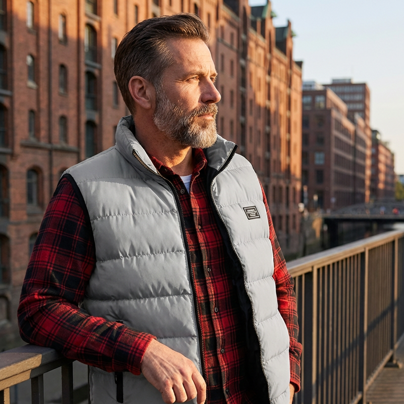 FEDERICO™ | Gilet trapuntato da uomo con collo alto
